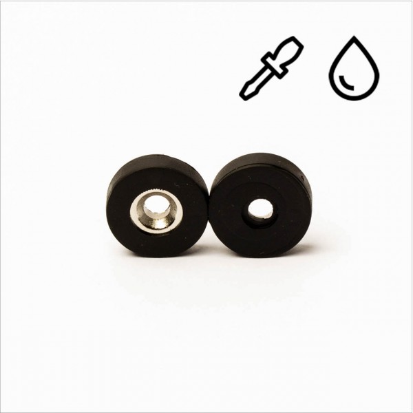 D15-d4x3,5mm - N35 NdFeB Ring Magnet mit Senkung - gummiert