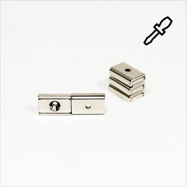 20x13,5x5mm - N35 Flachgreifermagnet Quader - NiCuNi