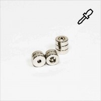 D8-d2,2x3mm - N45 NdFeB Ring Magnet mit Aussparung N - NiCuNi