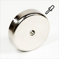 D75mm - N35 Topfmagnet mit Loch - NiCuNi D75mm - N35 Topfmagnet mit Loch - NiCuNi